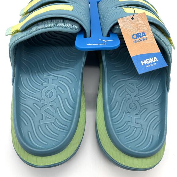 New HOKA Ora Luxe Recovery Slide Sandals Mens 14 Ocean Mist Citrus Glow 1134150 main image 6